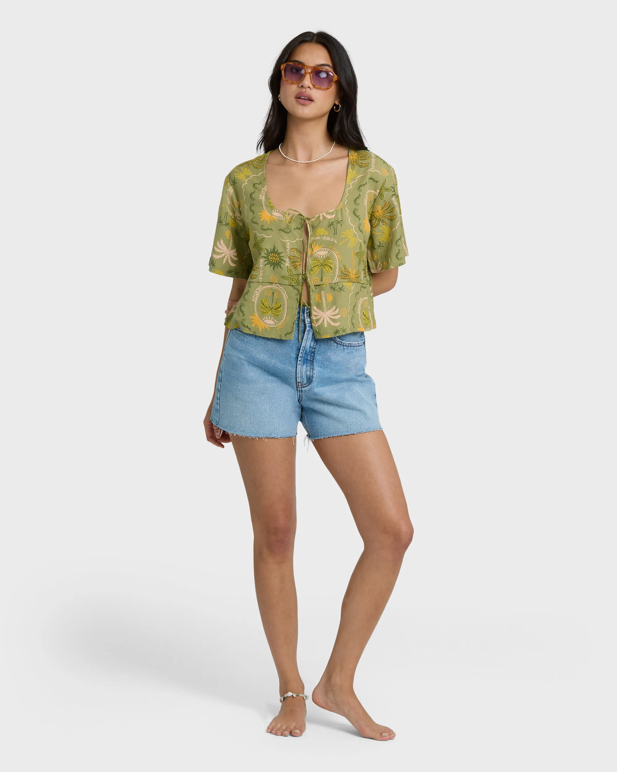 Totally Tropic Short Sleeve Woven Top - Cedar sold by Billabong product image thumbnail 3
