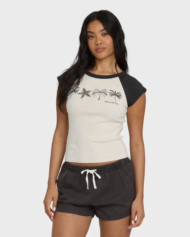 Des Tropic Short Sleeve Raglan Top - White Cap sold by Billabong