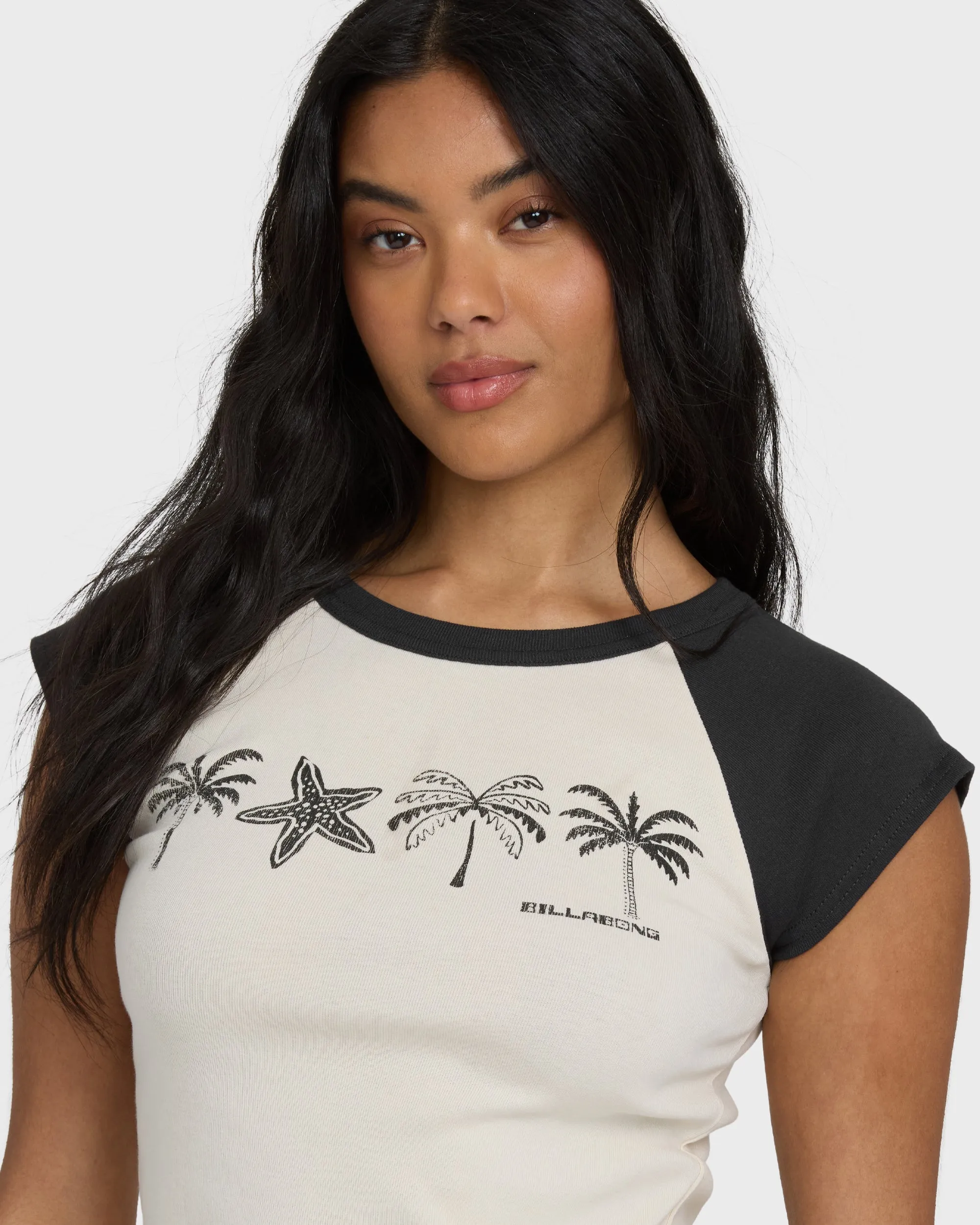 Des Tropic Short Sleeve Raglan Top - White Cap sold by Billabong product image thumbnail 2