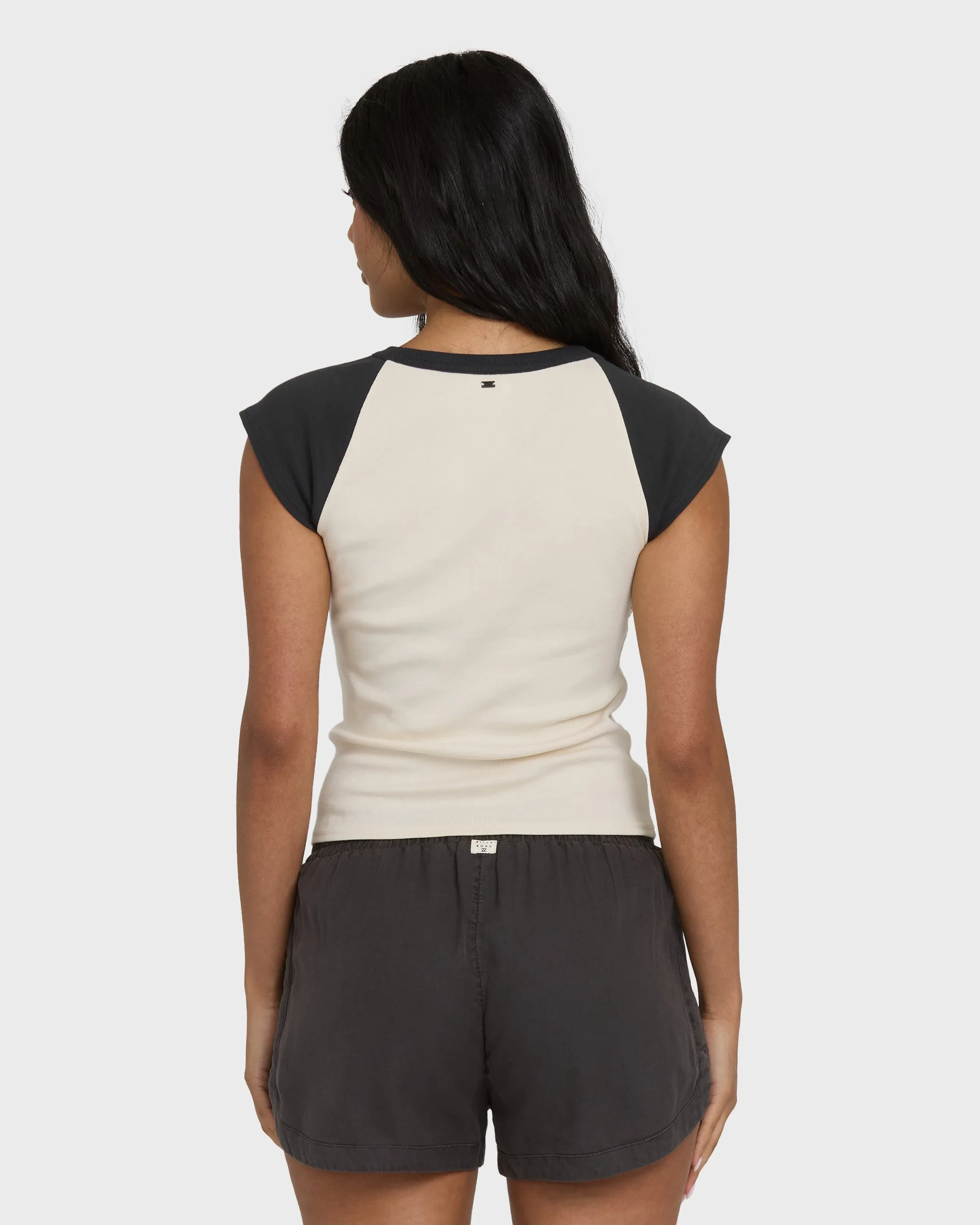 Des Tropic Short Sleeve Raglan Top - White Cap sold by Billabong product image thumbnail 5