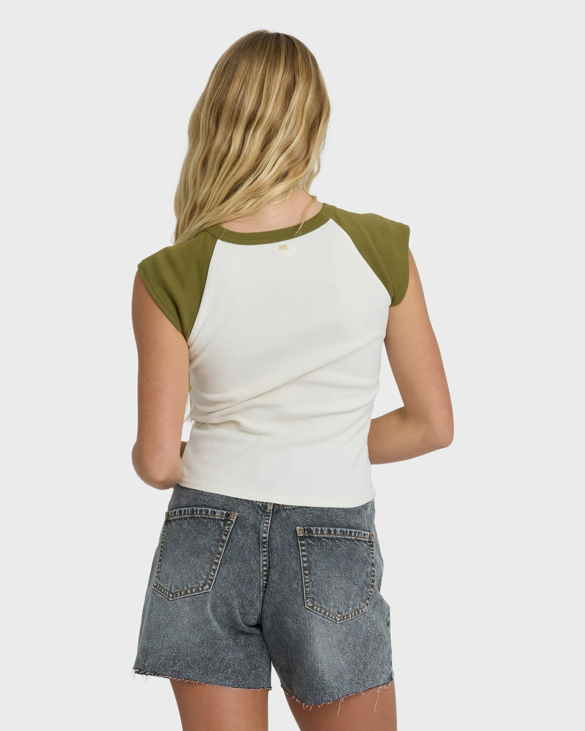 Des Tropic Short Sleeve Raglan Top - Dark Olive sold by Billabong product image thumbnail 5