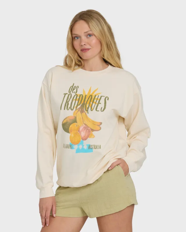 Freshest Things Crewneck Sweatshirt - White Cap made by Billabong