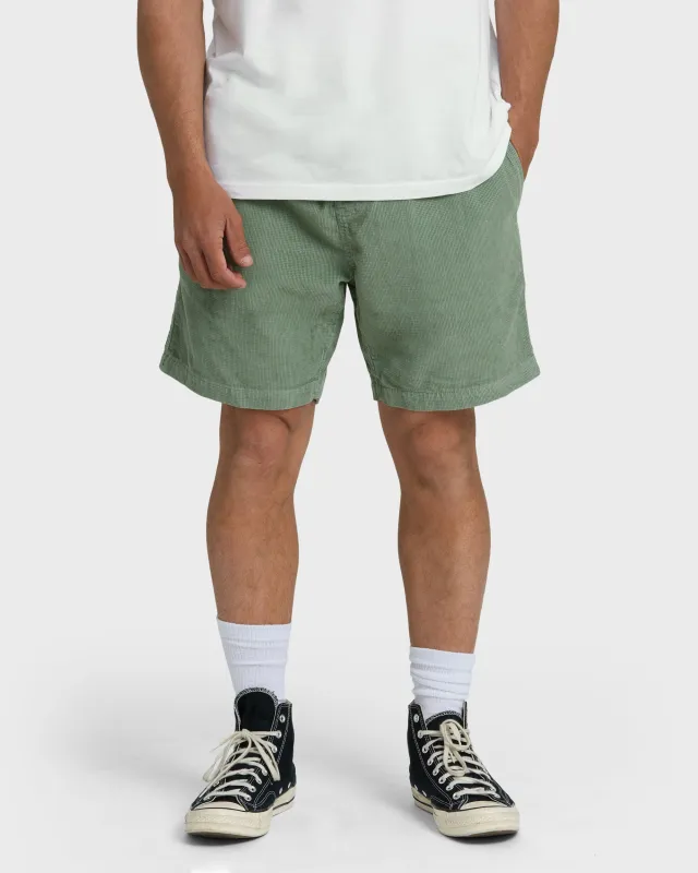 Larry Layback Cord Shorts - Moss sold by Billabong