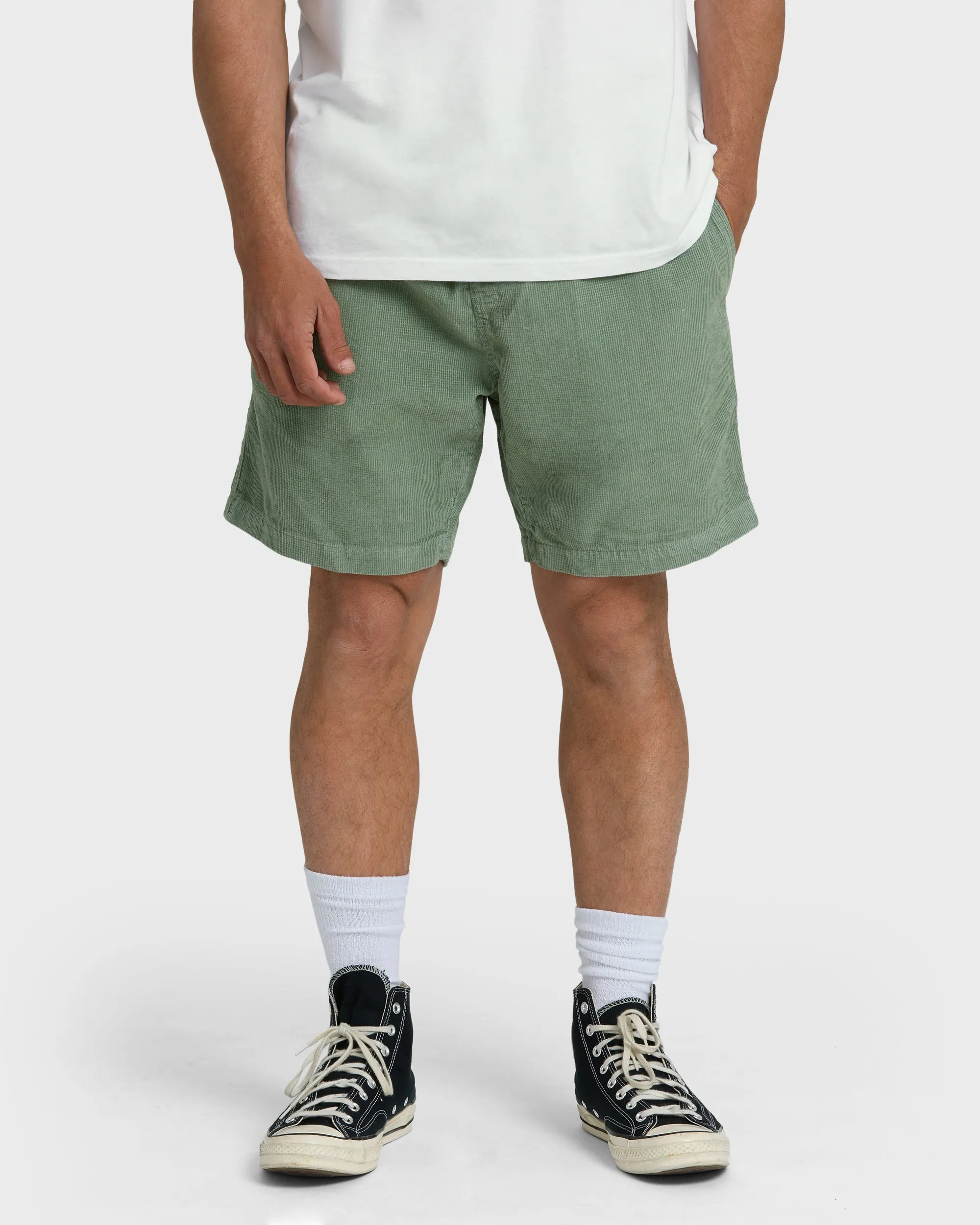 Larry Layback Cord Shorts - Moss sold by Billabong