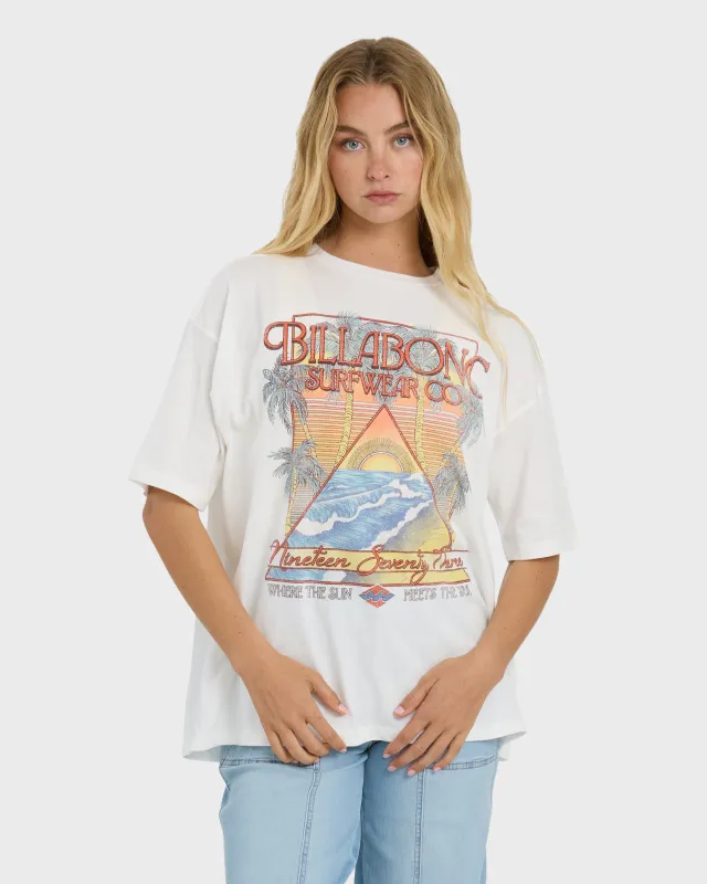 Sun Meets Sea Short Sleeve T-Shirt - Salt Crystal made by Billabong