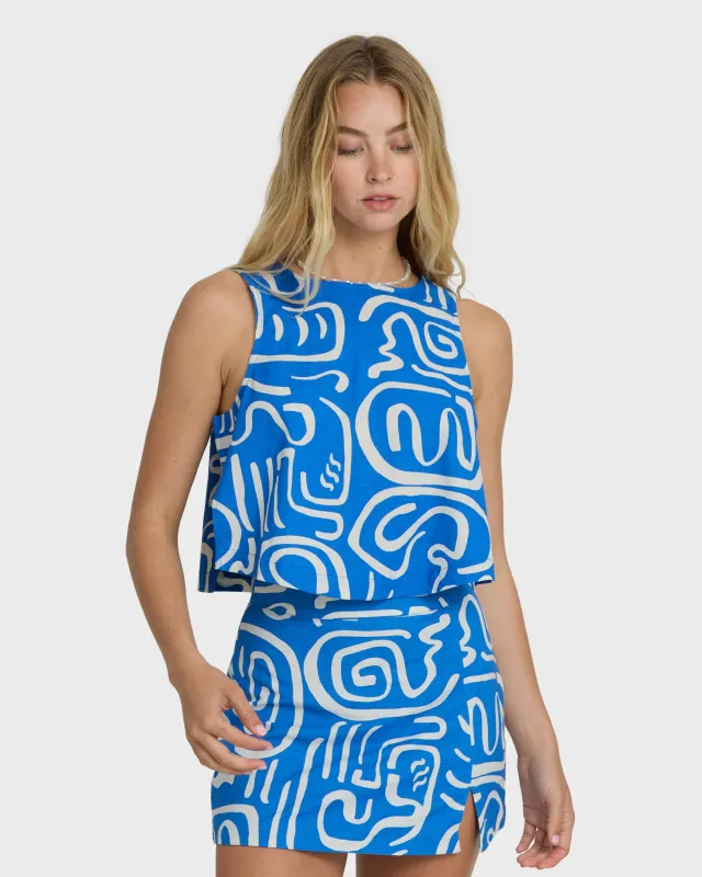 So Breezy Tank - True Blue sold by Billabong