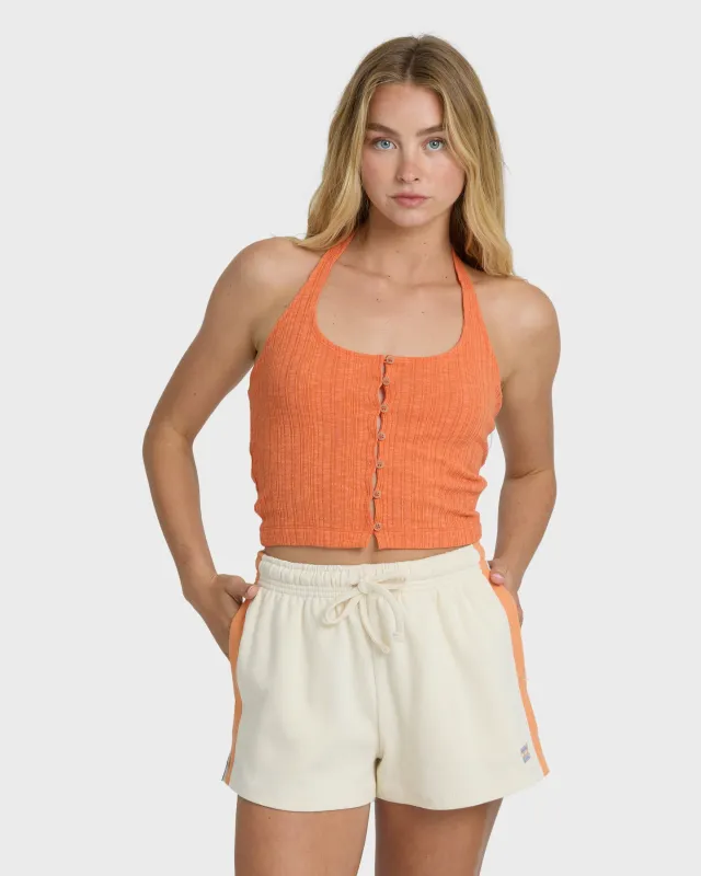 Friday Night Knit Halter Top - Saffron made by Billabong