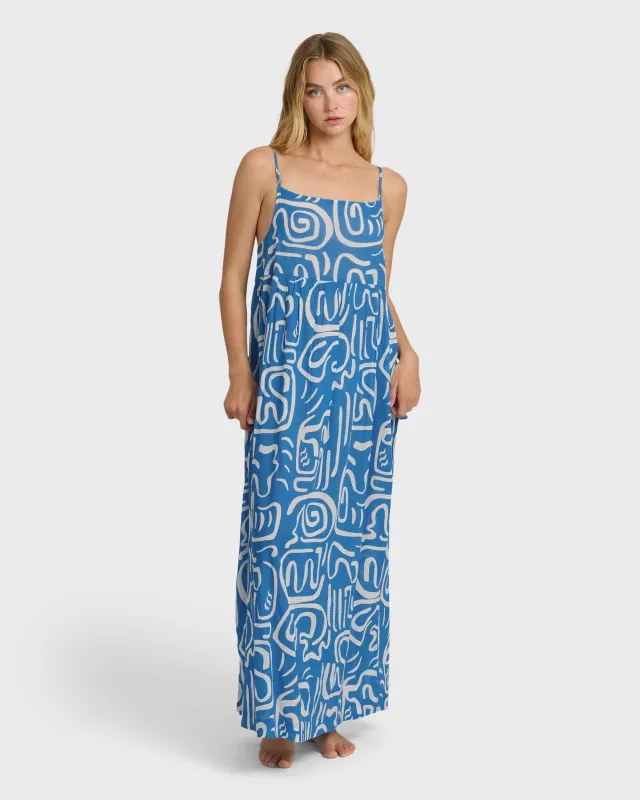 Juno Maxi Dress - True Blue sold by Billabong