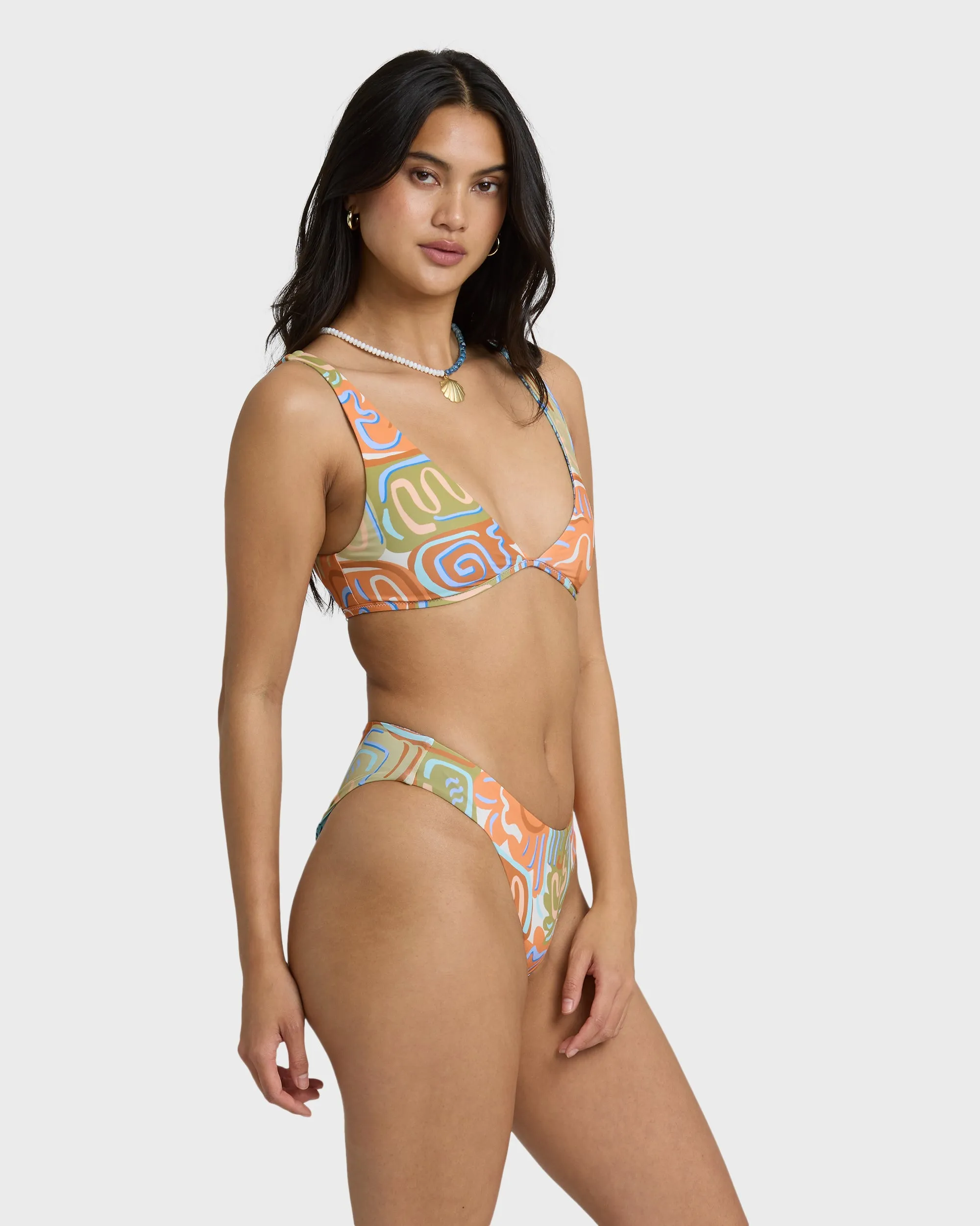 Le Surf Reversible Lowrider Full Bikini Bottom - Orange Multi sold by Billabong product image thumbnail 3