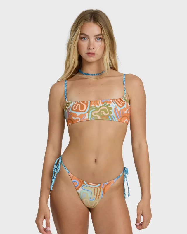 Le Surf Reversible Mila Bralette Bikini Top - Orange Multi sold by Billabong