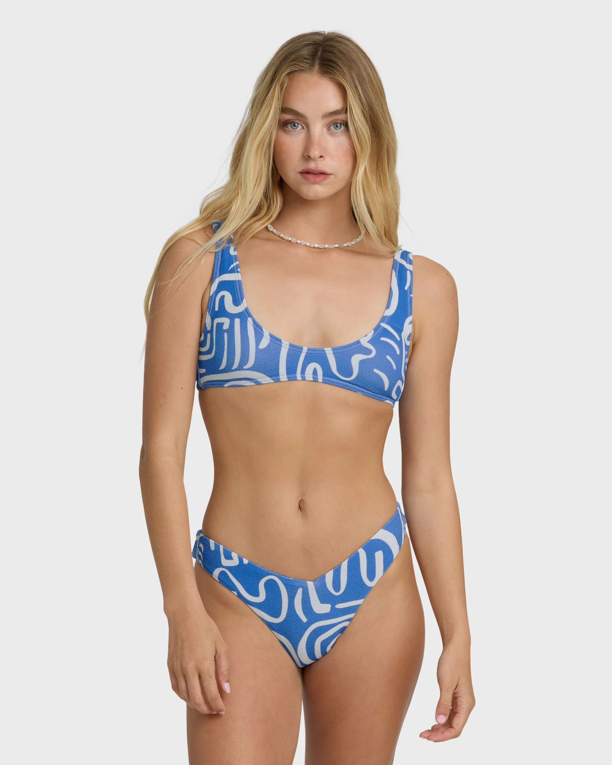 Le Love Scoop Tank Swim Tank Bikini Top - True Blue sold by Billabong