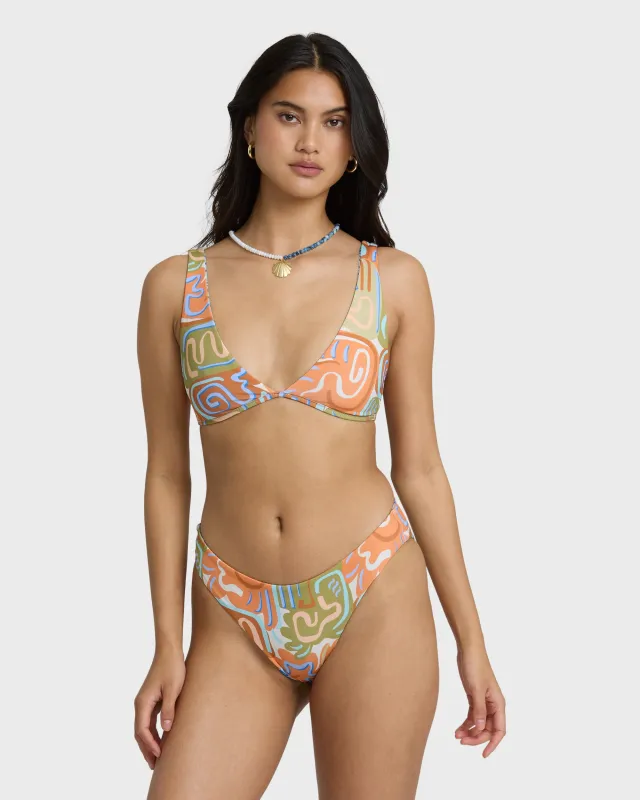 Le Surf Reversible Ava Tank Swim Tank Bikini Top - Orange Multi sold by Billabong