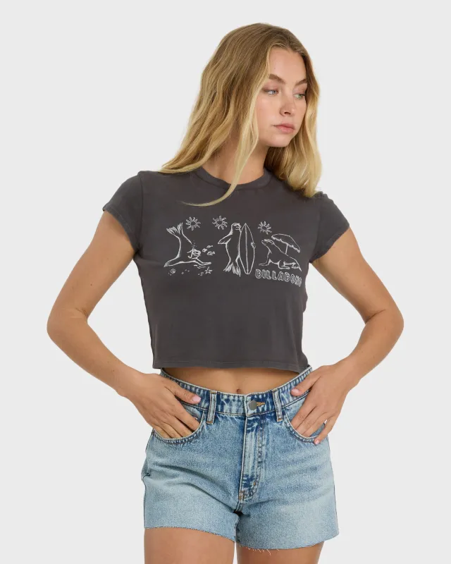 Morning Fun Time Short Sleeve T-Shirt - Off Black made by Billabong