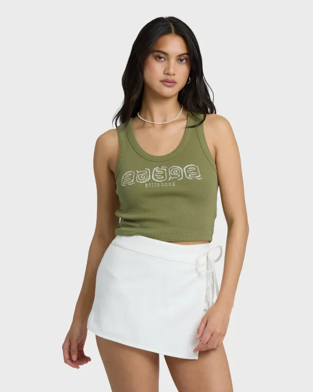 Stirred Up Tank - Dark Olive made by Billabong