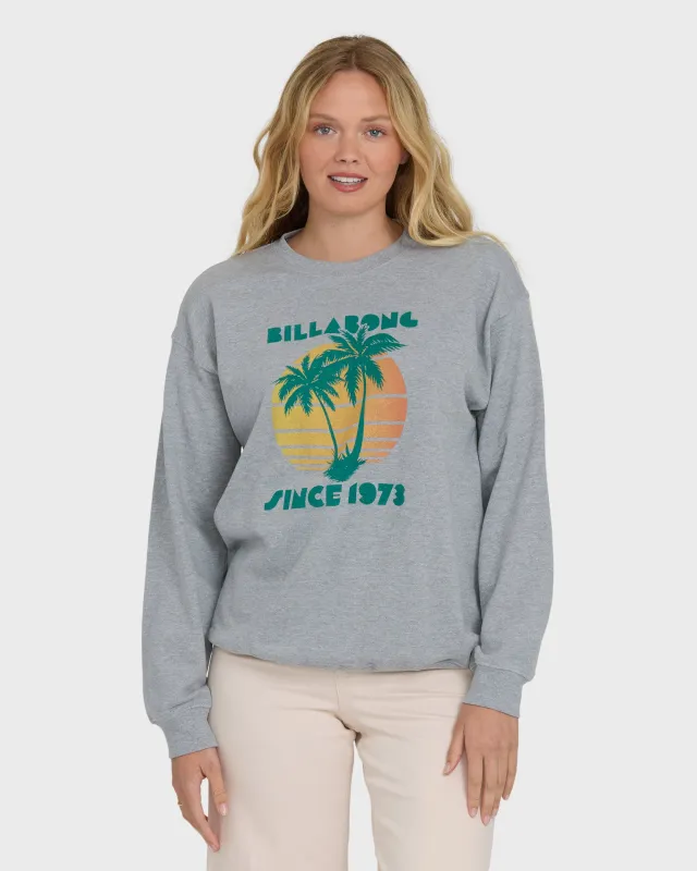 My Fave Beach Crewneck Sweatshirt - Heather Gray sold by Billabong