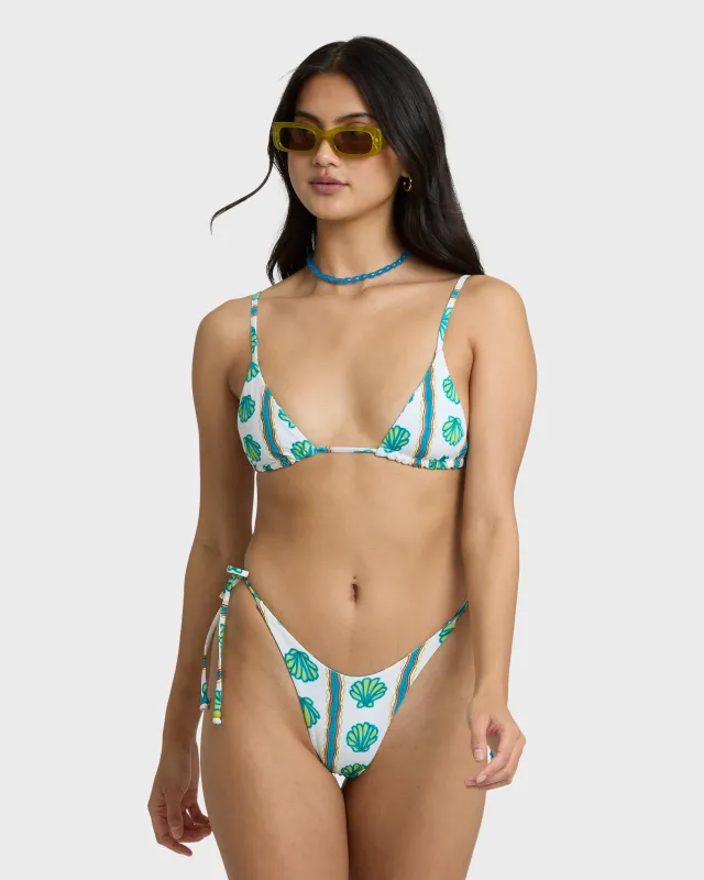 Salty Waves Reversible Mini Slide Triangle Bikini Top - Salt Crystal sold by Billabong