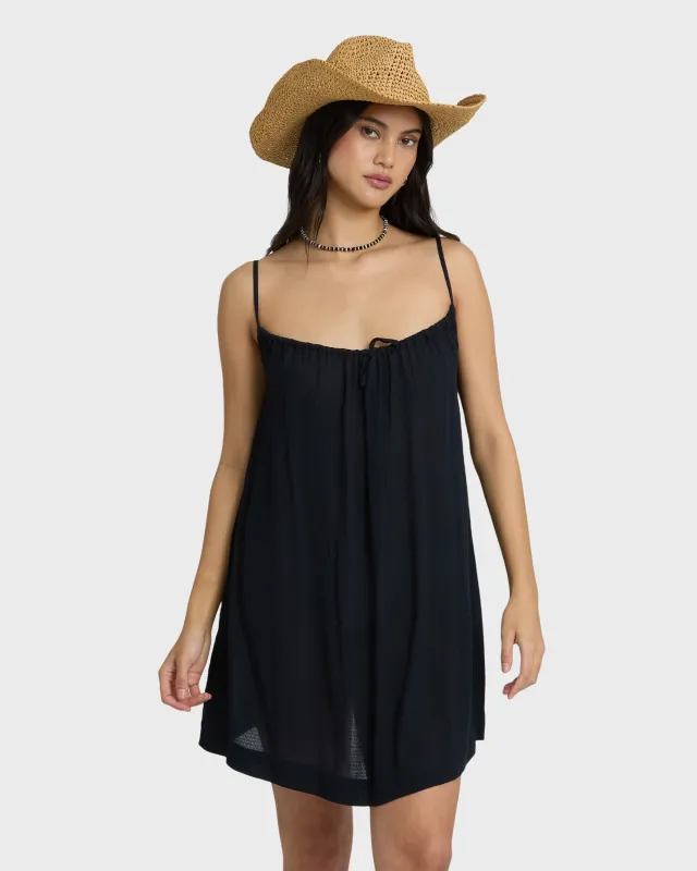 Beach Song Solid Mini Dress - Black Sands sold by Billabong
