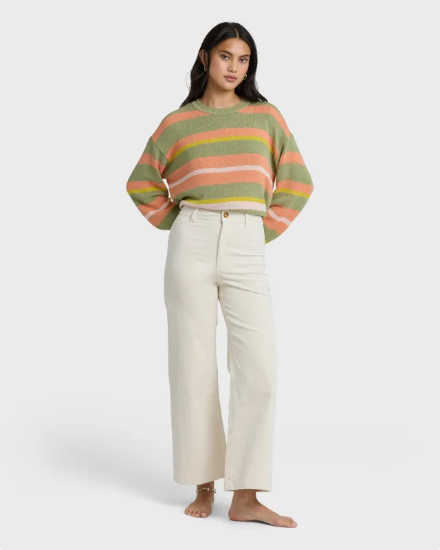 Free Fall High-Waist Twill Pants - Sea Salt made by Billabong