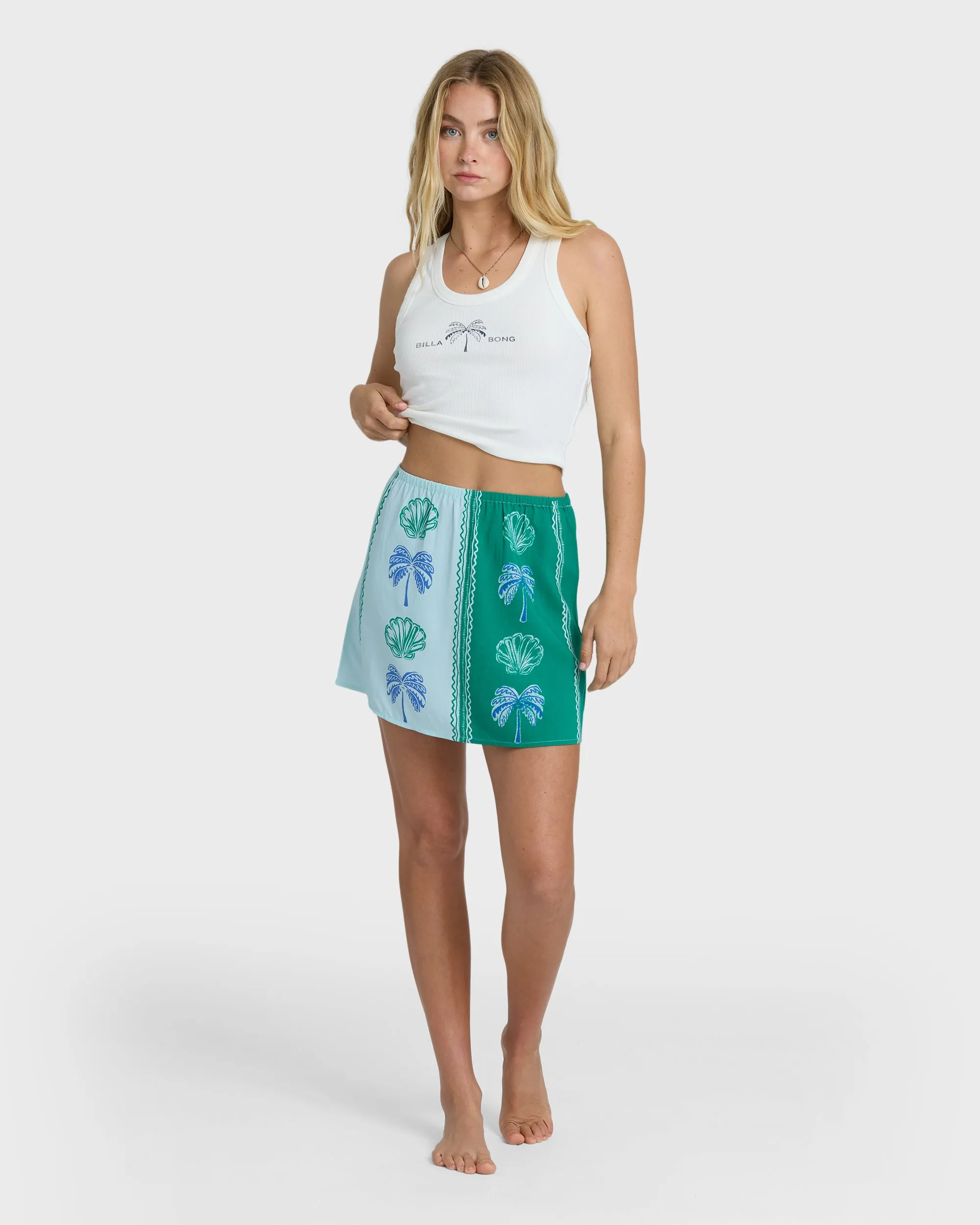 Wave Washed Printed Skirt - Pool Blue sold by Billabong product image thumbnail 5