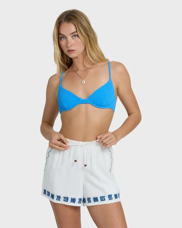 Wanderer-Sun Stamp Elastic Waist Shorts - Salt Crystal made by Billabong