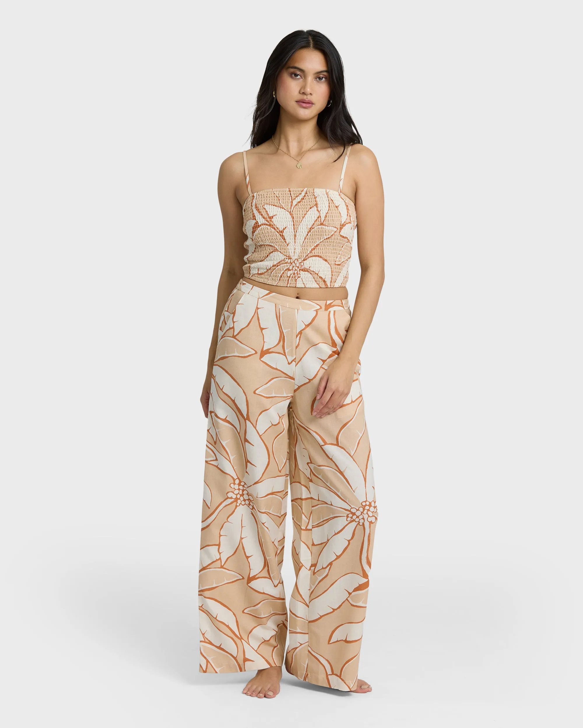 Tropic Breeze Elastic Waist Pants - Stone sold by Billabong