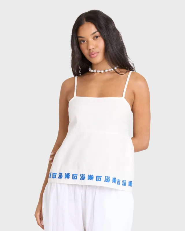 Sun Stamp Woven Tank - Salt Crystal made by Billabong