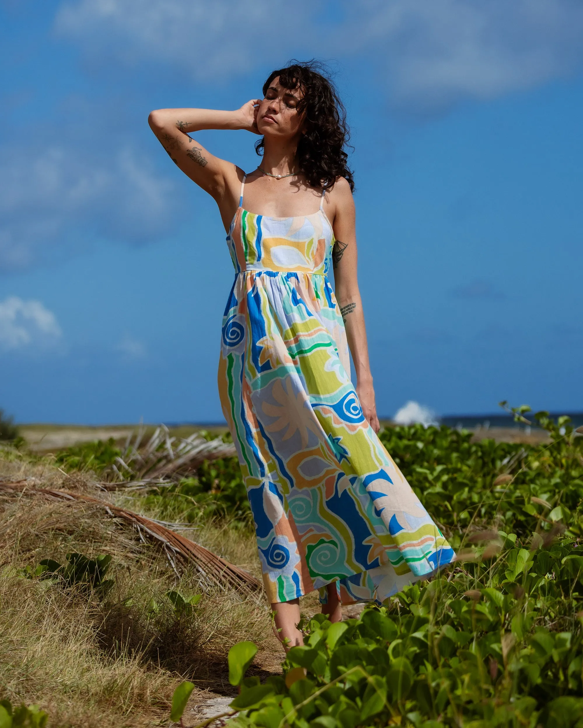 Island Life Midi Dress - Blue Multi sold by Billabong