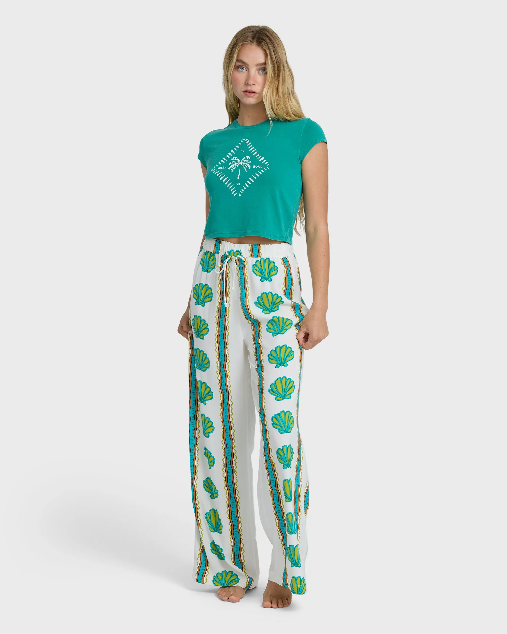 Coastal Crush Elastic Waist Pants - Salt Crystal sold by Billabong