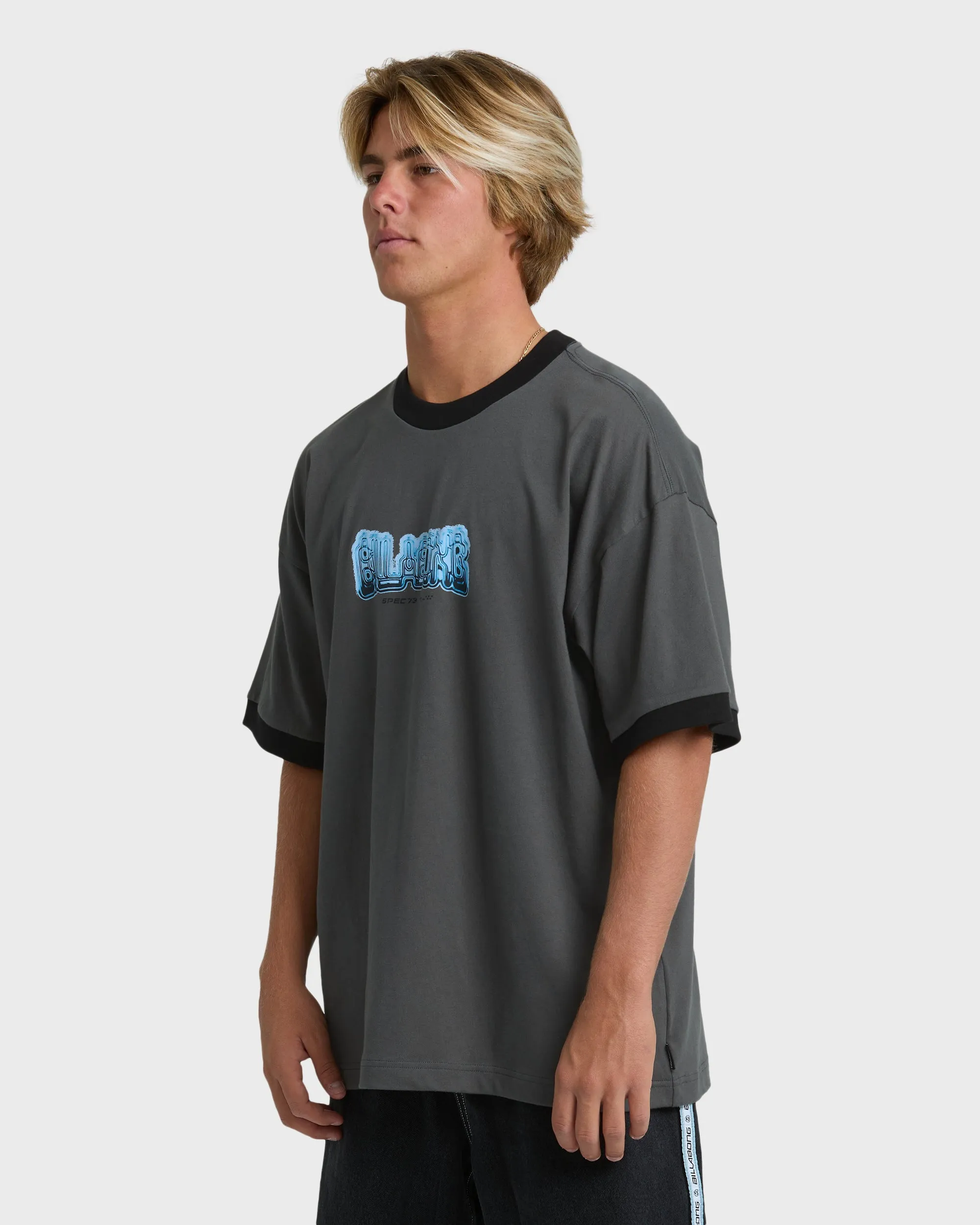 Spec 73 Spin Ringer Short Sleeve T-Shirt - Pewter sold by Billabong product image thumbnail 3
