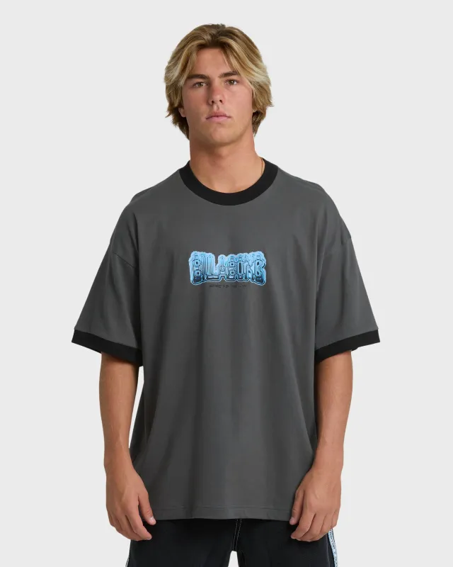 Spec 73 Spin Ringer Short Sleeve T-Shirt - Pewter made by Billabong