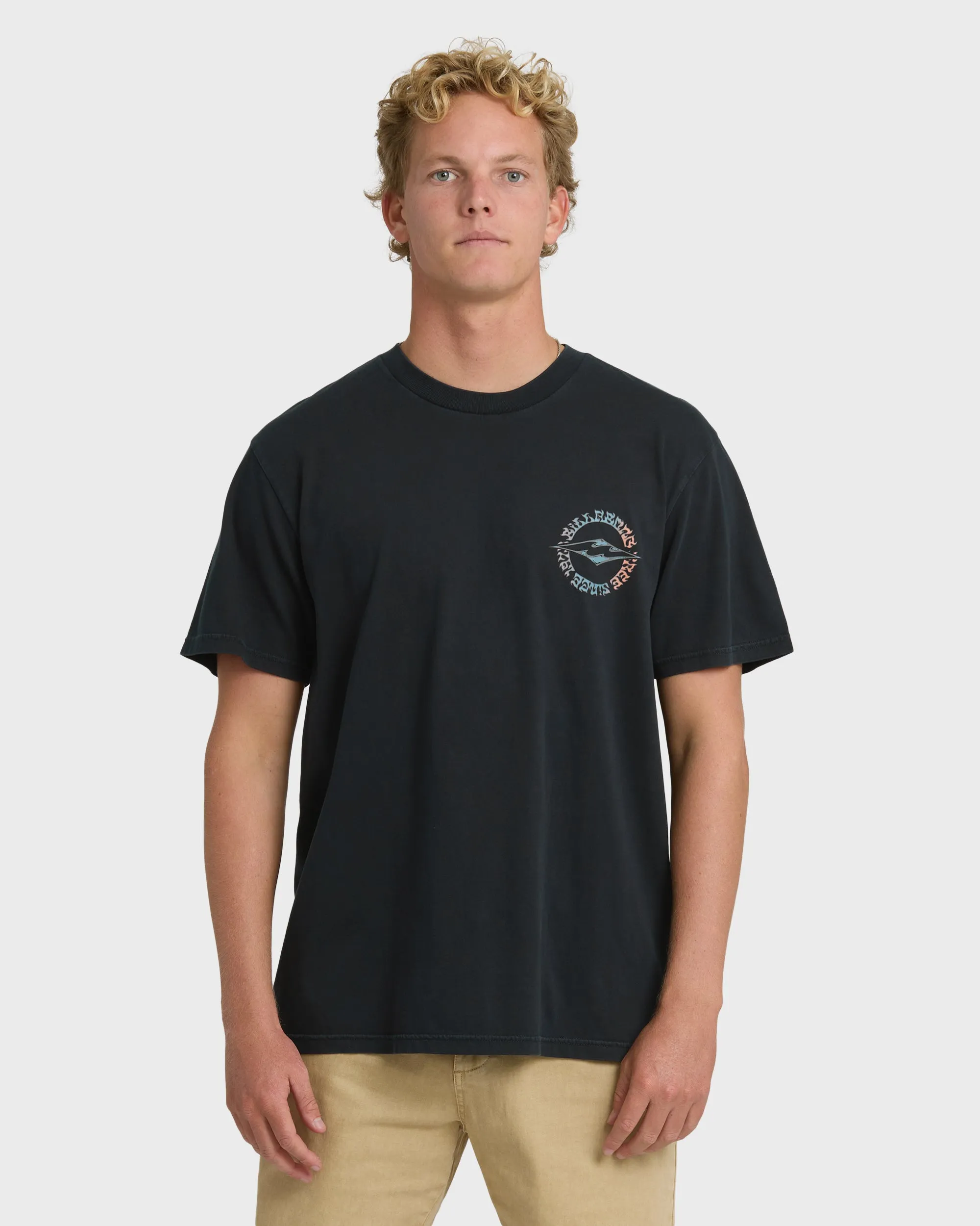 Hollow Diamond Wave Washed Premium Short Sleeve T-Shirt - Black sold by Billabong