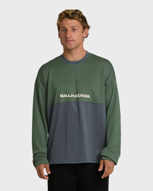 Deep Fake Crew Long Sleeve Knit Top - Hunter Green sold by Billabong