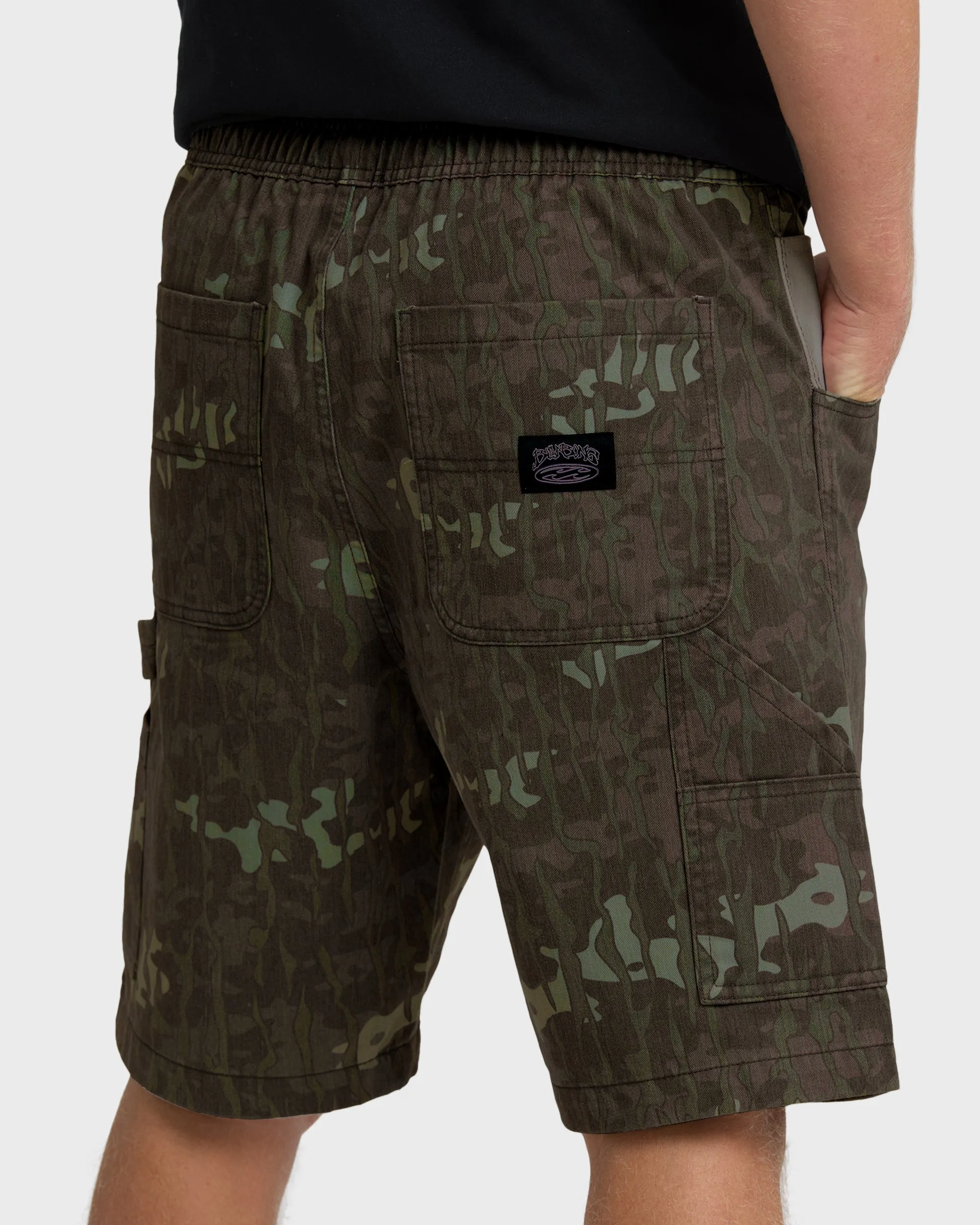 Bad Dog Elastic Shorts - Green Camo sold by Billabong product image thumbnail 5