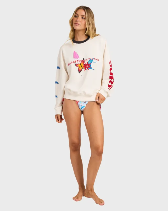 Lottie Hall Crewneck Sweatshirt - Salt Crystal made by Billabong