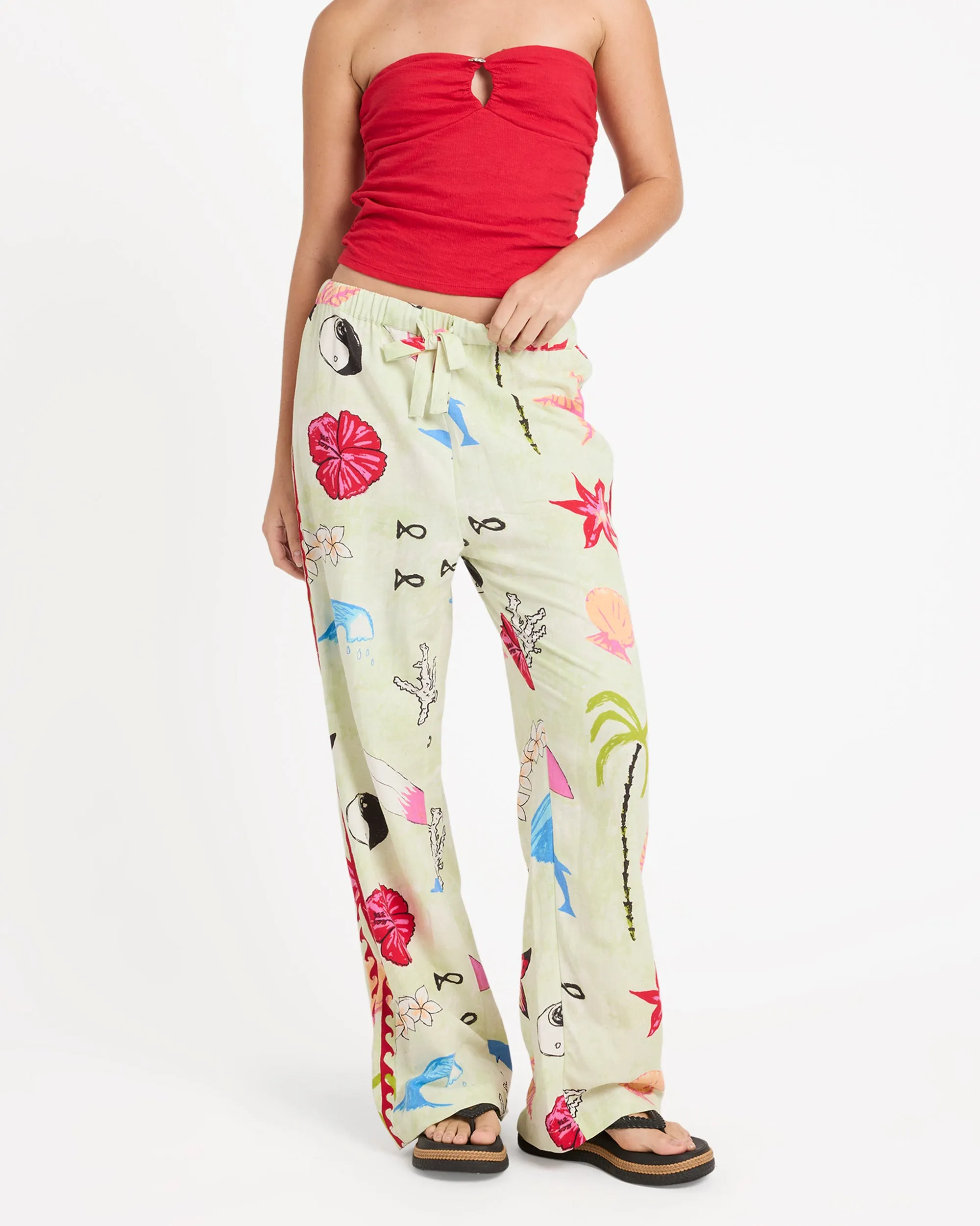 Lottie Hall Woven Elastic Waist Pants - Sunny Lime sold by Billabong product image thumbnail 4