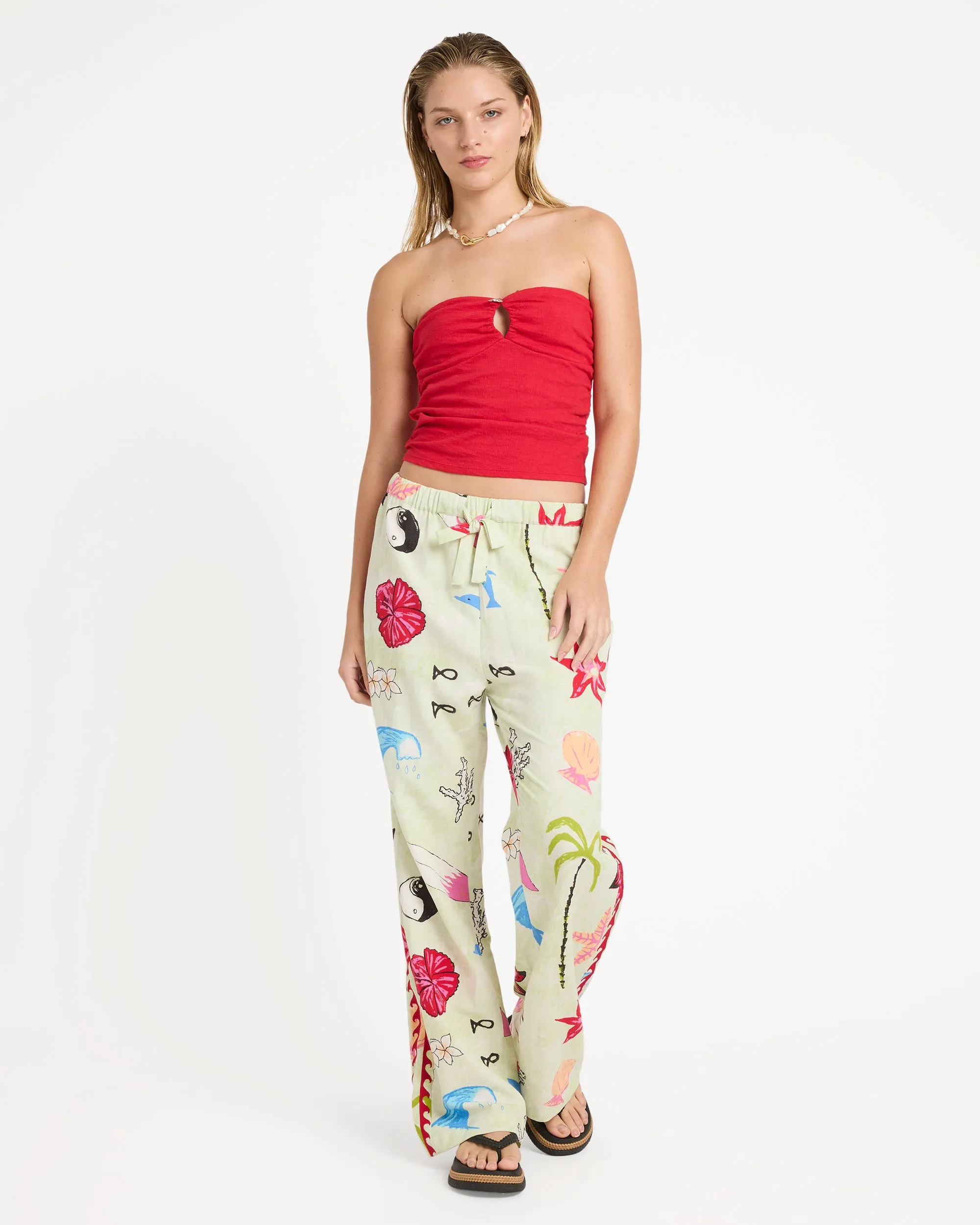 Lottie Hall Woven Elastic Waist Pants - Sunny Lime sold by Billabong product image thumbnail 5