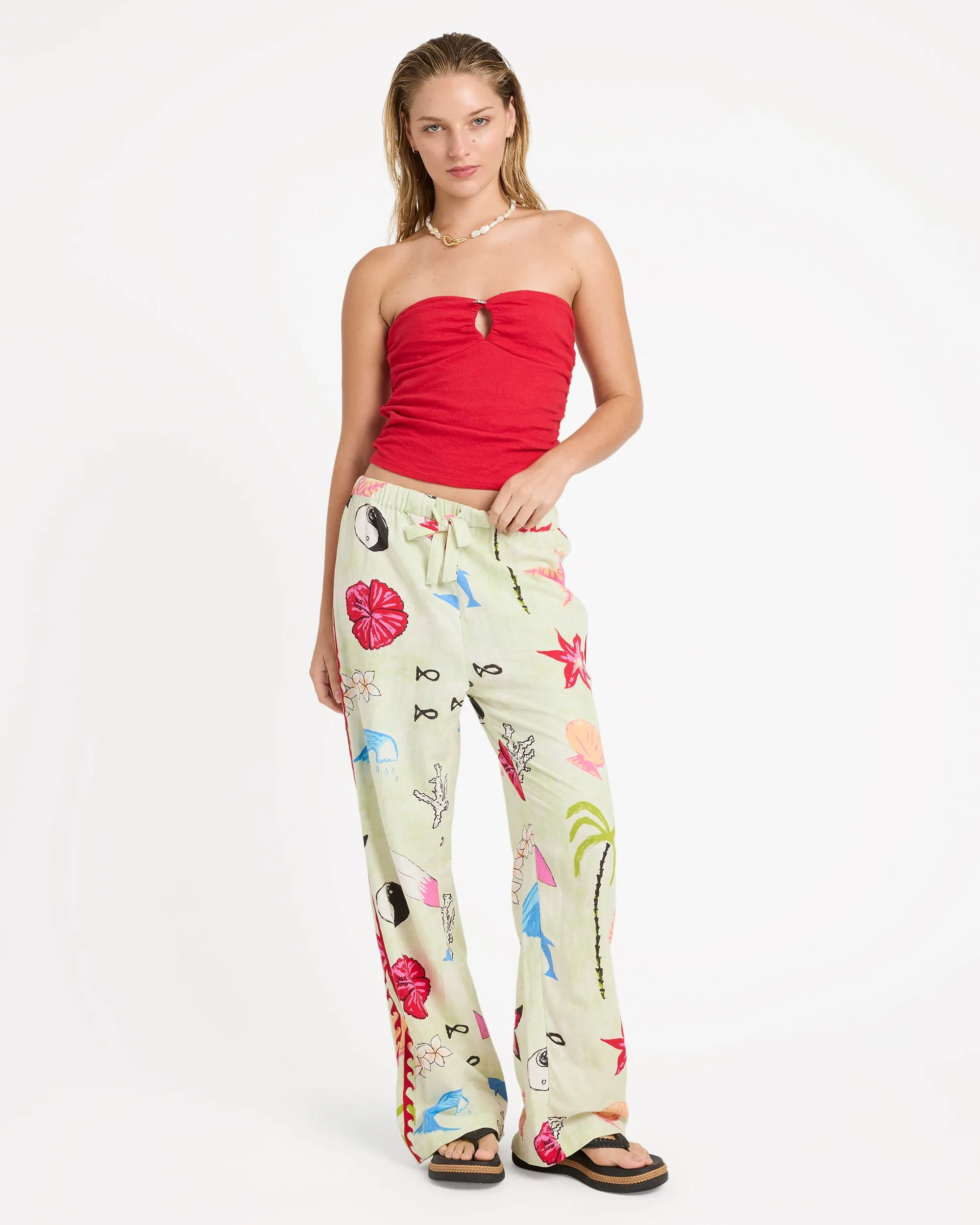 Lottie Hall Woven Elastic Waist Pants - Sunny Lime sold by Billabong product image thumbnail 3