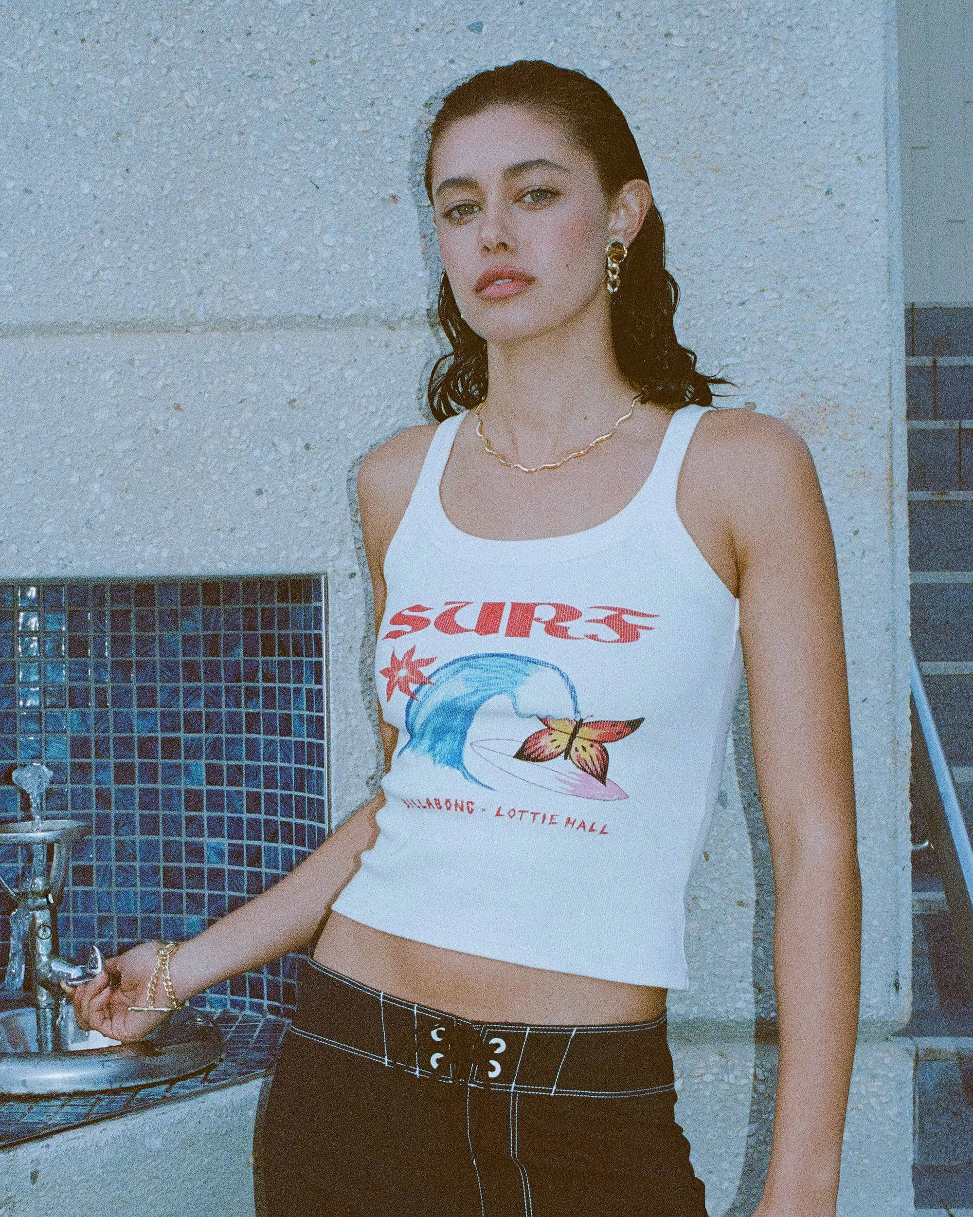 Lottie Hall Tank - Salt Crystal sold by Billabong