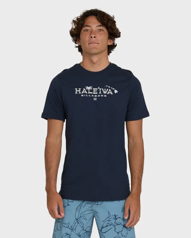 Haleiwa Palm Short Sleeve T-Shirt - Navy made by Billabong