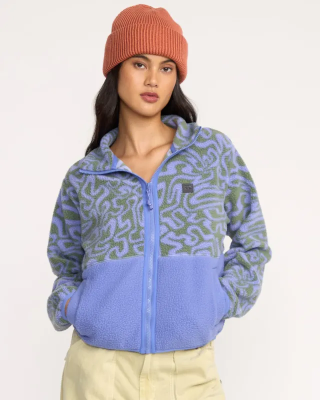 A/Div Rock Jetty Mock Neck Zip Sherpa Fleece - Iris sold by Billabong