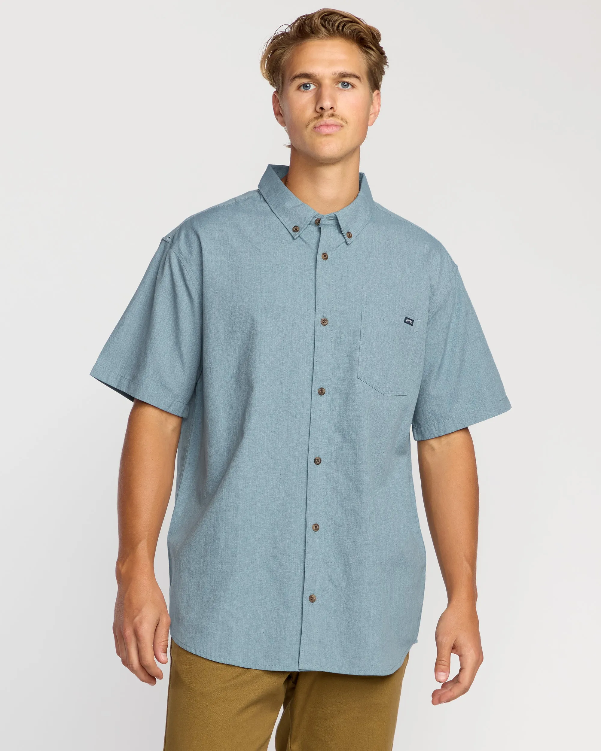 All Day Short Sleeve Shirt - Steel Blue sold by Billabong