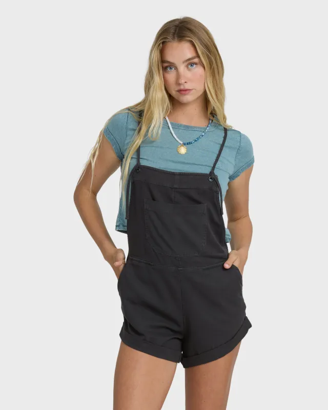 Wild Pursuit Solid Overalls - Off Black made by Billabong