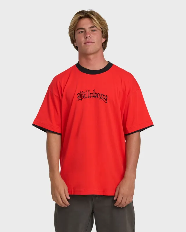 Immortal Tipper Short Sleeve Knit T-Shirt - Deep Red made by Billabong
