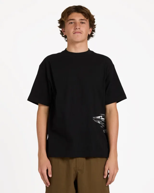 Chrome Diamond Short Sleeve Knit T-Shirt - Black made by Billabong