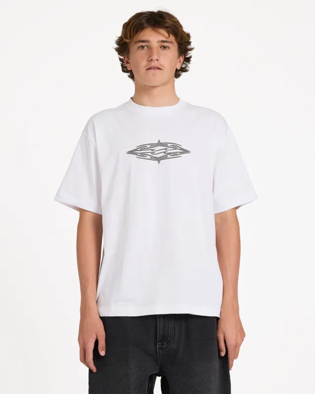 Tribal Diamonds Short Sleeve Knit T-Shirt - White made by Billabong