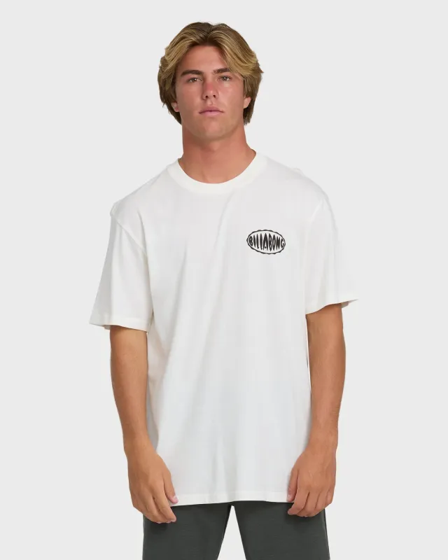 Nanda Ormond Burleigh Heads Premium Short Sleeve Cotton T-Shirt - Off White made by Billabong