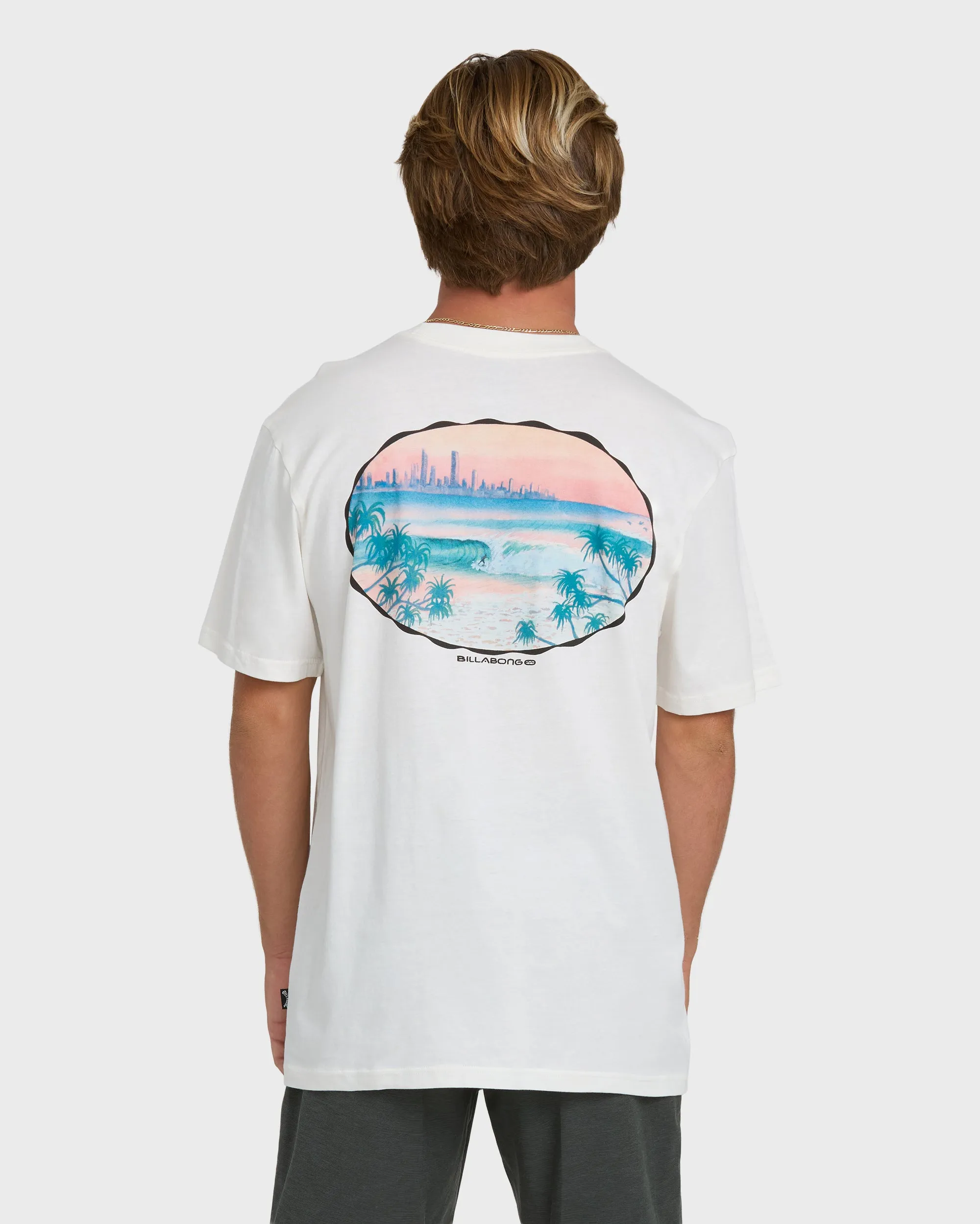Nanda Ormond Burleigh Heads Premium Short Sleeve Cotton T-Shirt - Off White sold by Billabong product image thumbnail 2