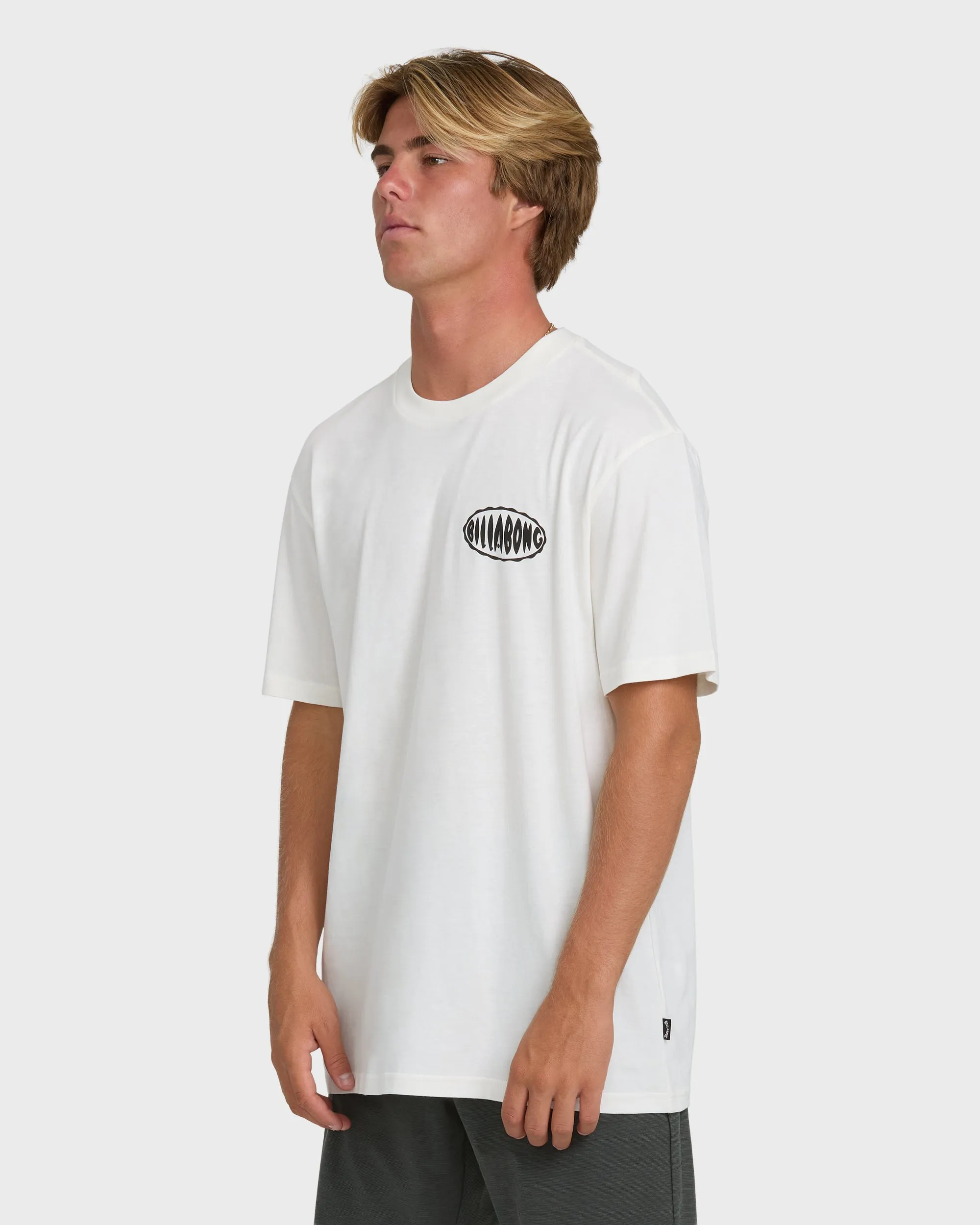 Nanda Ormond Burleigh Heads Premium Short Sleeve Cotton T-Shirt - Off White sold by Billabong product image thumbnail 3