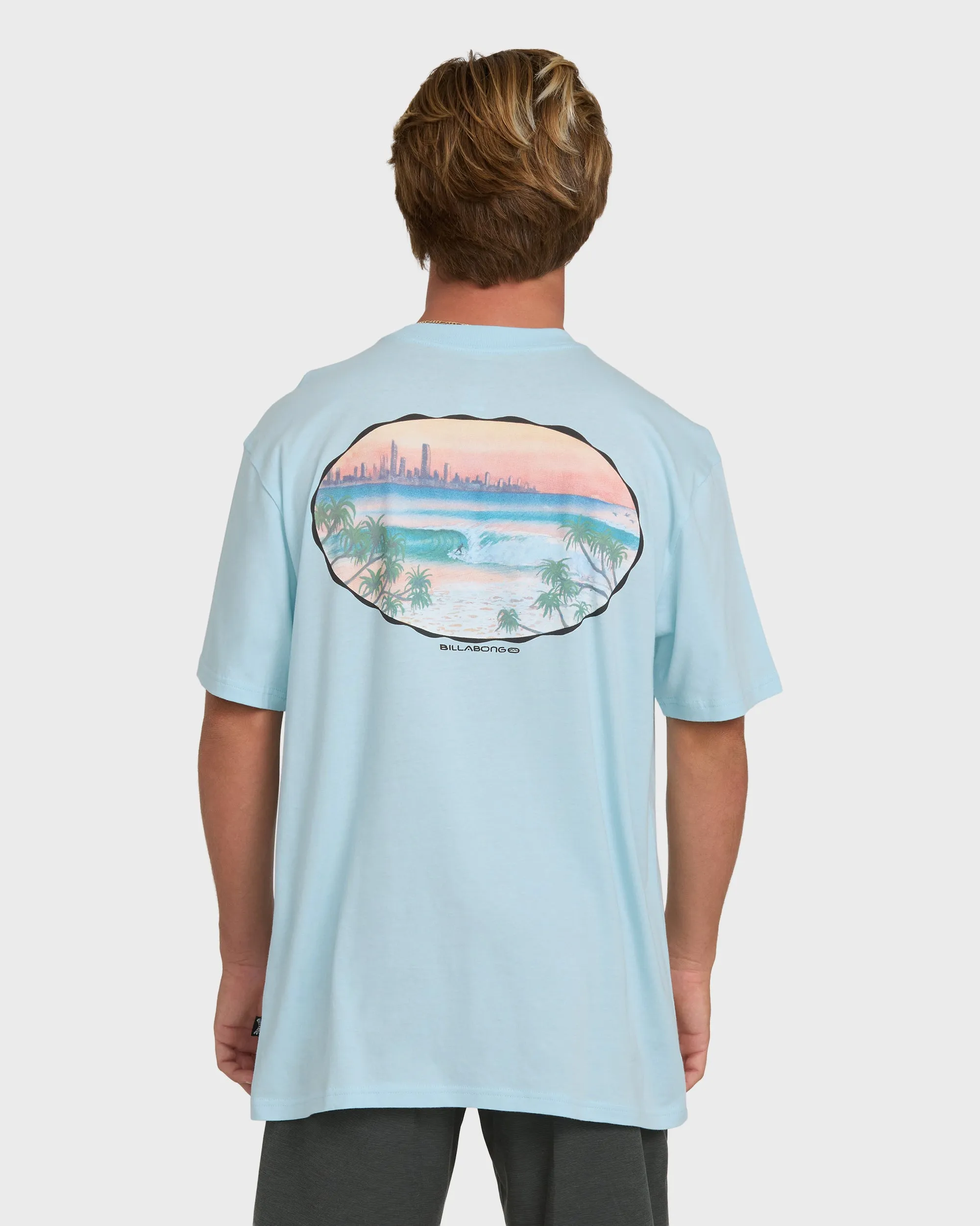 Nanda Ormond Burleigh Heads Premium Short Sleeve Cotton T-Shirt - Coastal Blue sold by Billabong product image thumbnail 2