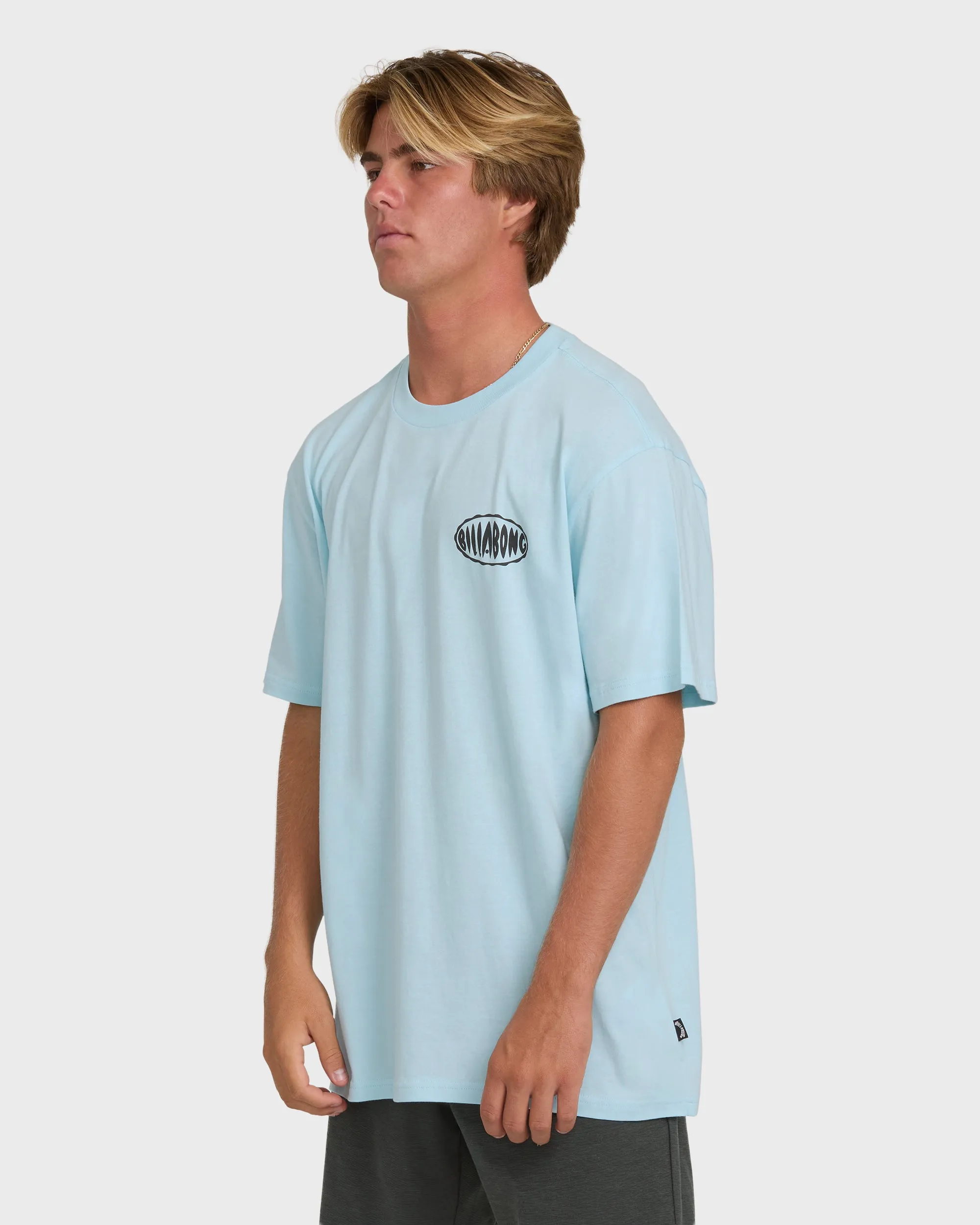 Nanda Ormond Burleigh Heads Premium Short Sleeve Cotton T-Shirt - Coastal Blue sold by Billabong product image thumbnail 3